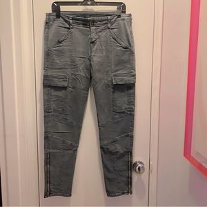 J Brand Grey Low Rose Ankle Length Cargo Pants with Zippers | Size 30